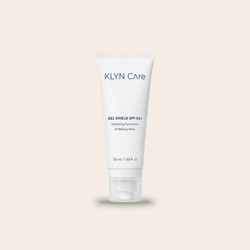 Tube Gel Shield SPF 50+ KLYN Care, protection solaire visage et base de maquillage